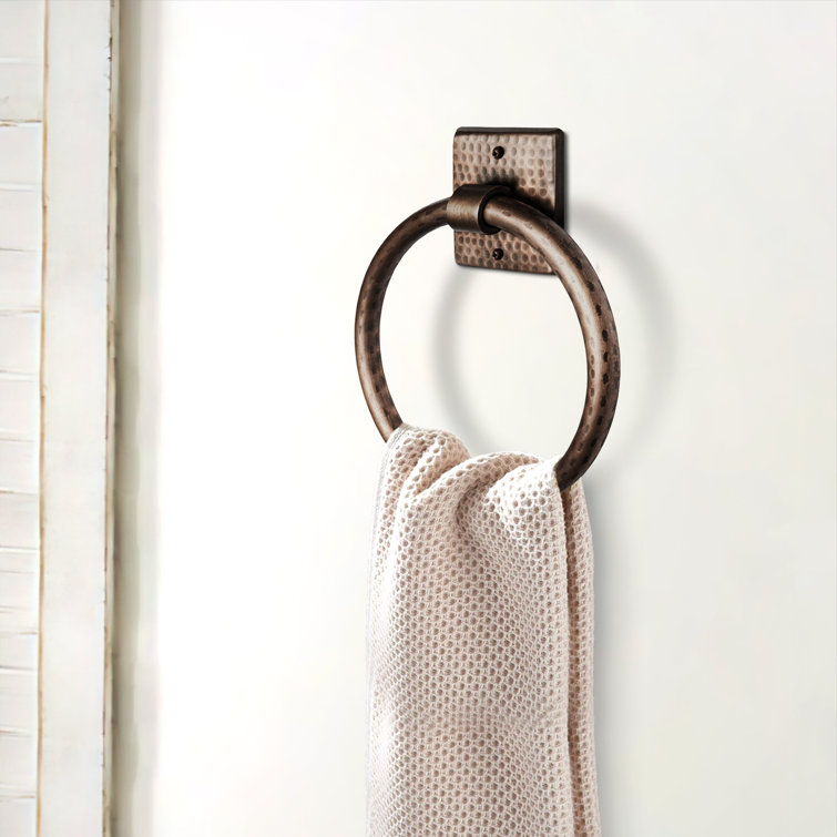 Antique Copper Hand Hammered Wall Mounted Towel Ring