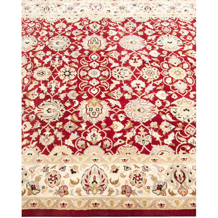 Hand-Knotted Red Wool 4' x 6' Oriental Area Rug
