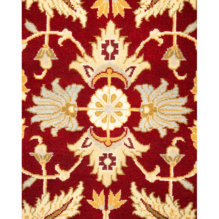 Hand-Knotted Red Wool Traditional 3' x 5' Area Rug