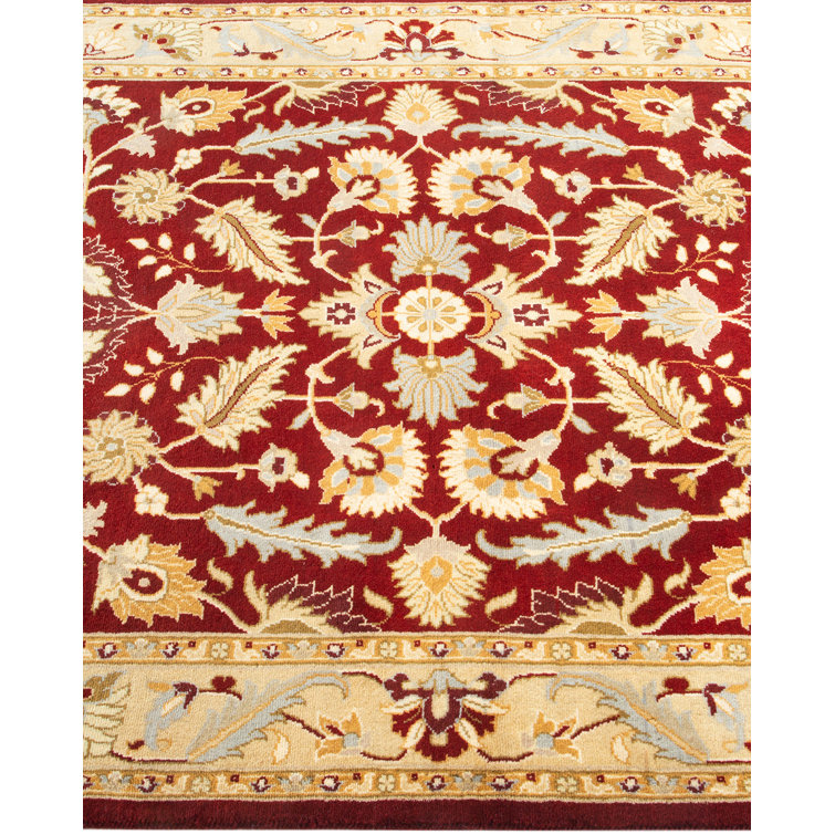 Hand-Knotted Red Wool Traditional 3' x 5' Area Rug