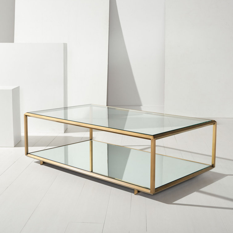 Florabella Bronze Mirrored Glass Coffee Table with Storage