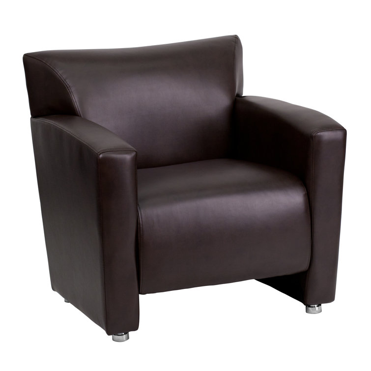 Majestic Brown LeatherSoft Lounge Chair with Extended Panel Arms