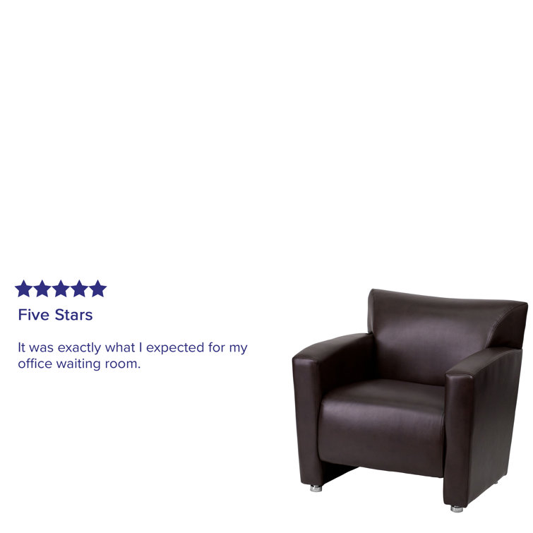 Majestic Brown LeatherSoft Lounge Chair with Extended Panel Arms