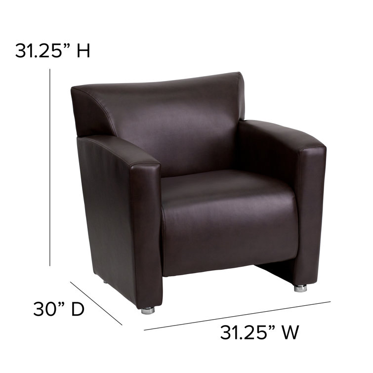 Majestic Brown LeatherSoft Lounge Chair with Extended Panel Arms