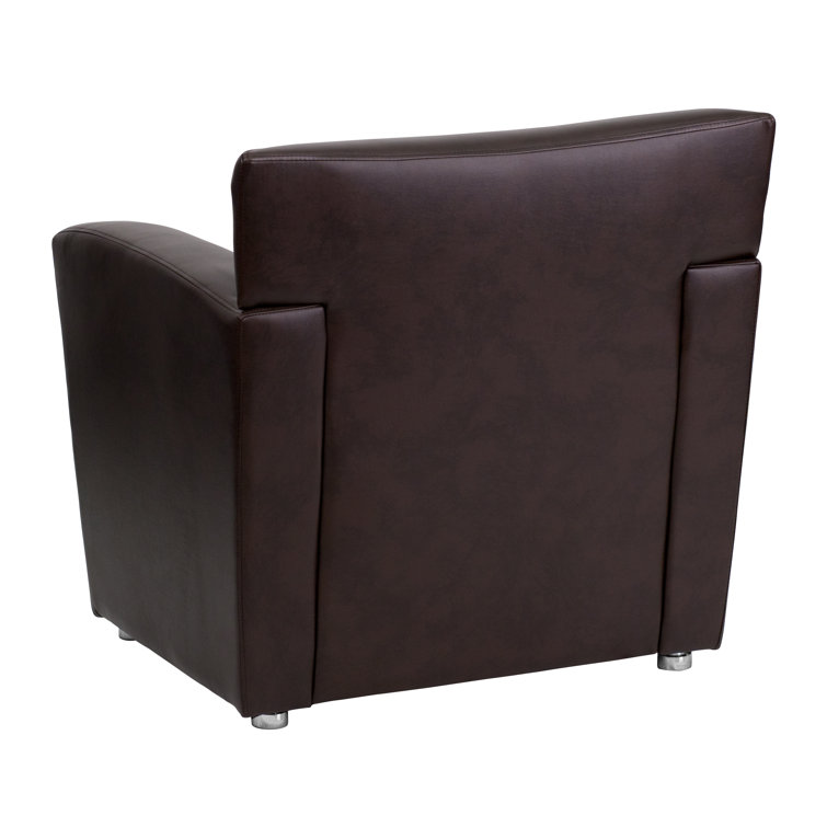 Majestic Brown LeatherSoft Lounge Chair with Extended Panel Arms