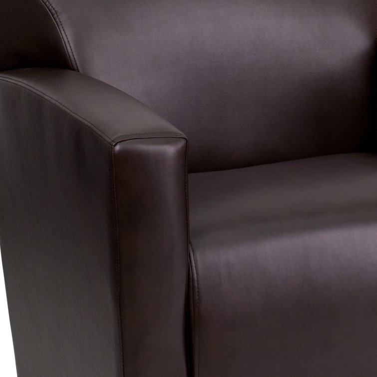 Majestic Brown LeatherSoft Lounge Chair with Extended Panel Arms