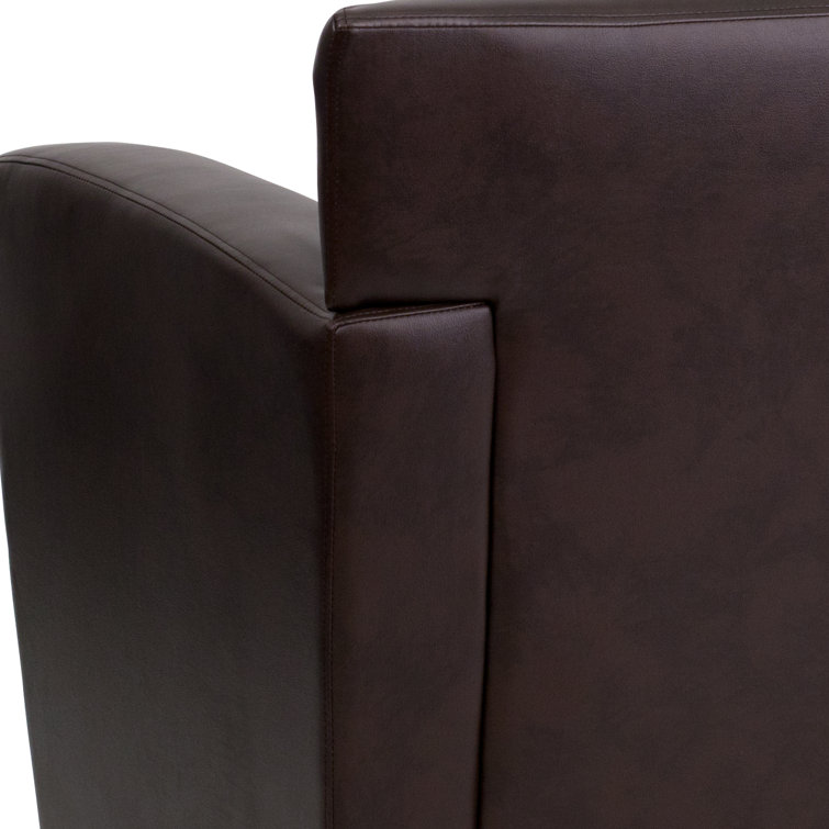 Majestic Brown LeatherSoft Lounge Chair with Extended Panel Arms