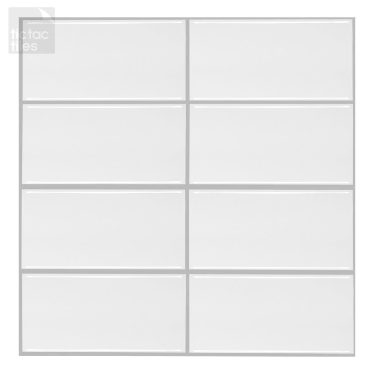 White 12" x 12" PVC Peel and Stick Subway Tile