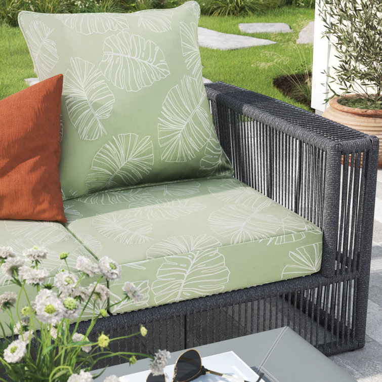 Coastal Green Leaf Eco-Friendly Outdoor Deep Seat Cushion Set