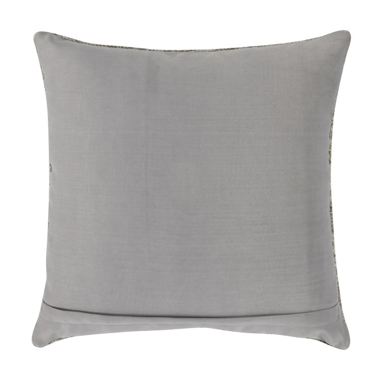 Gray and Beige Geometric Handwoven Outdoor Throw Pillow