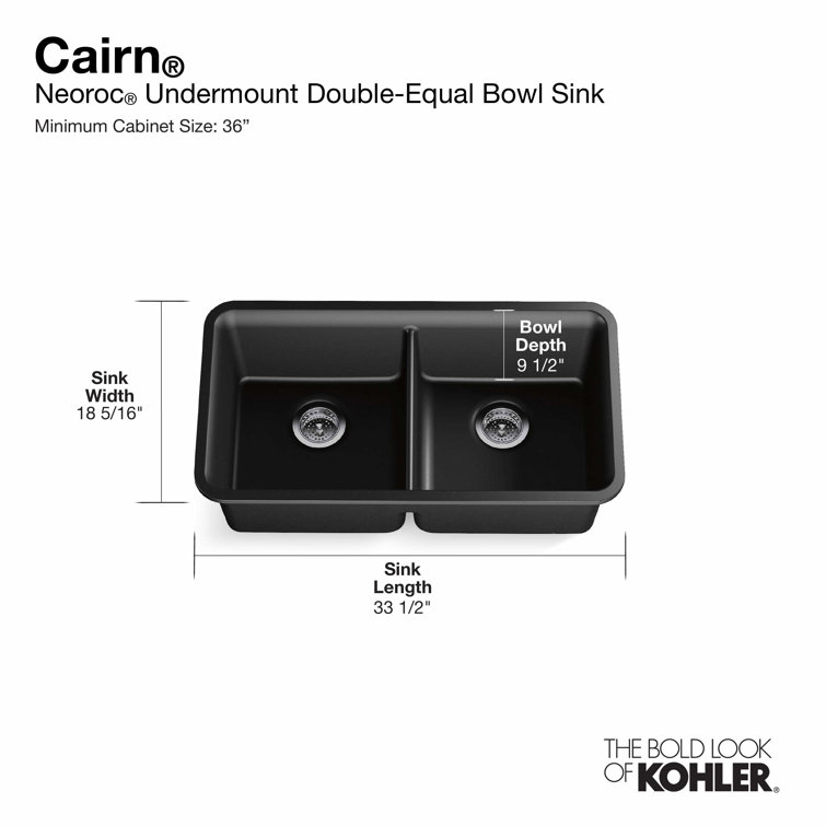 Matte Grey Stone Double-Bowl Undermount Kitchen Sink