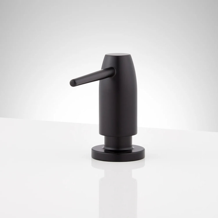 Matte Black Contemporary Metal Soap Dispenser