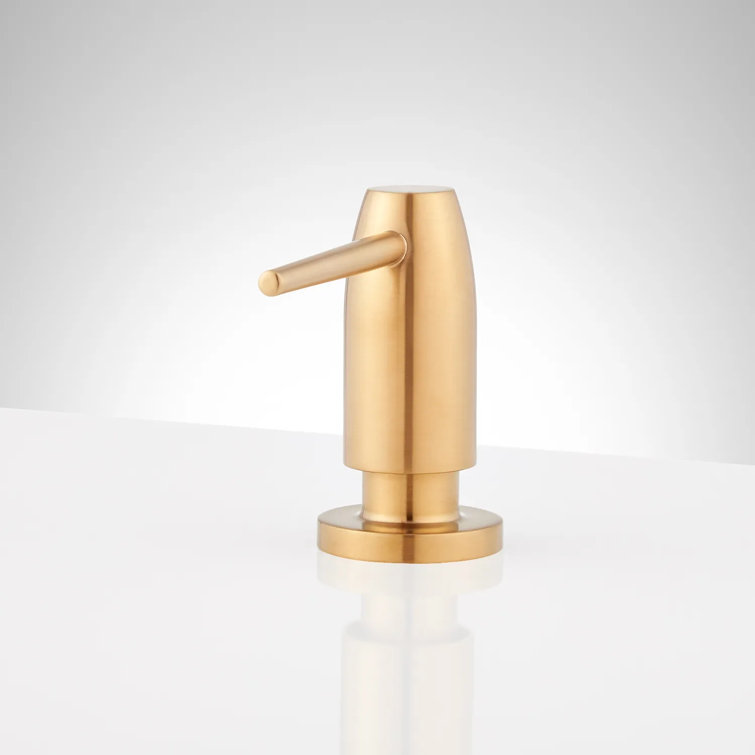 Brushed Gold Rust Resistant Metal Soap Dispenser