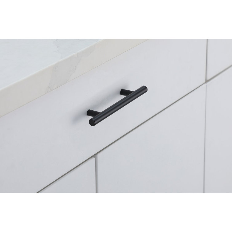 Matte Black Brass Bar Pull with Mounting Hardware