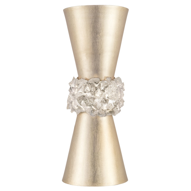 Champagne Gold Leaf Dimmable Sconce with Crystal Glass Gems