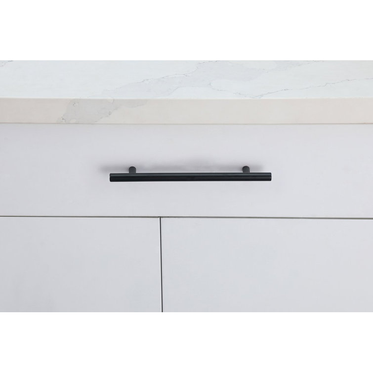 Matte Black Modern Bar Pull with Mounting Hardware