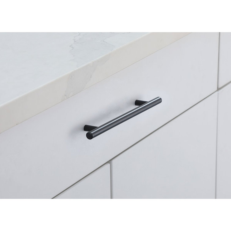 Matte Black Modern Bar Pull with Mounting Hardware