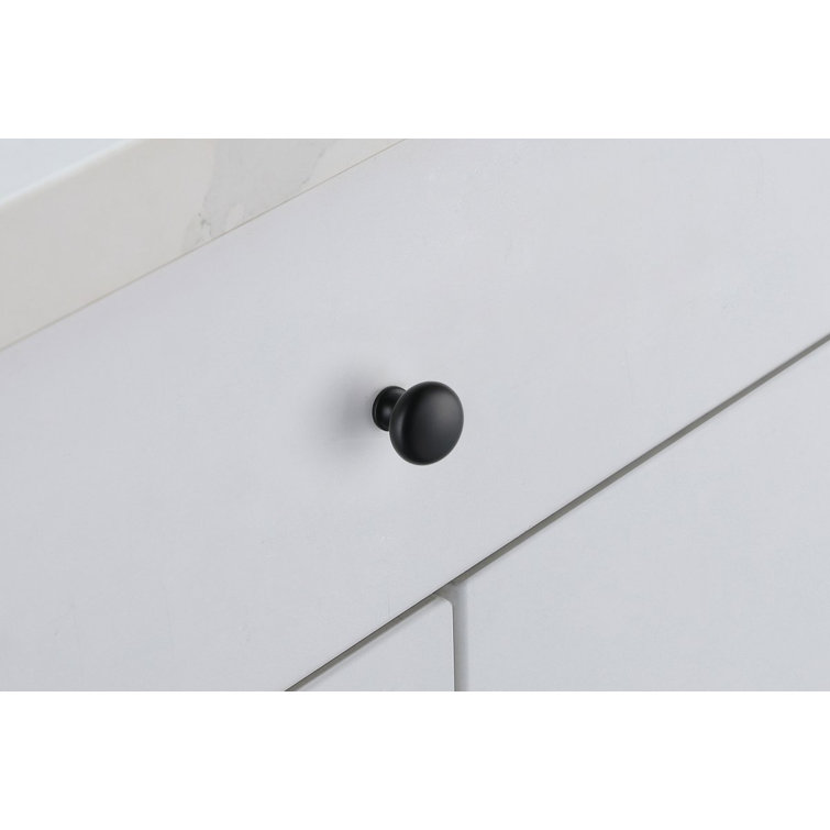 Matte Black Round Mushroom Knob Set with Mounting Hardware