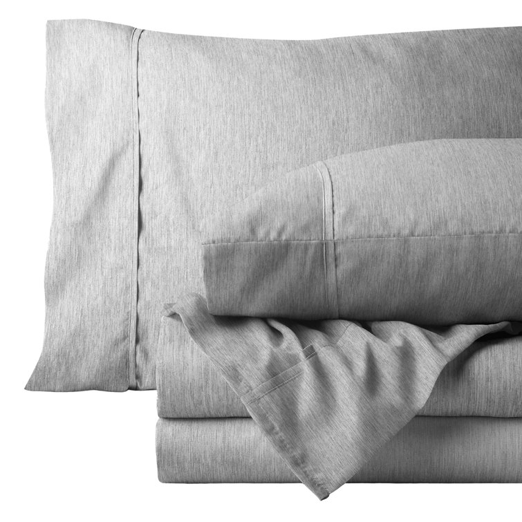 Heather Charcoal Queen Microfiber Deep Pocket Sheet Set