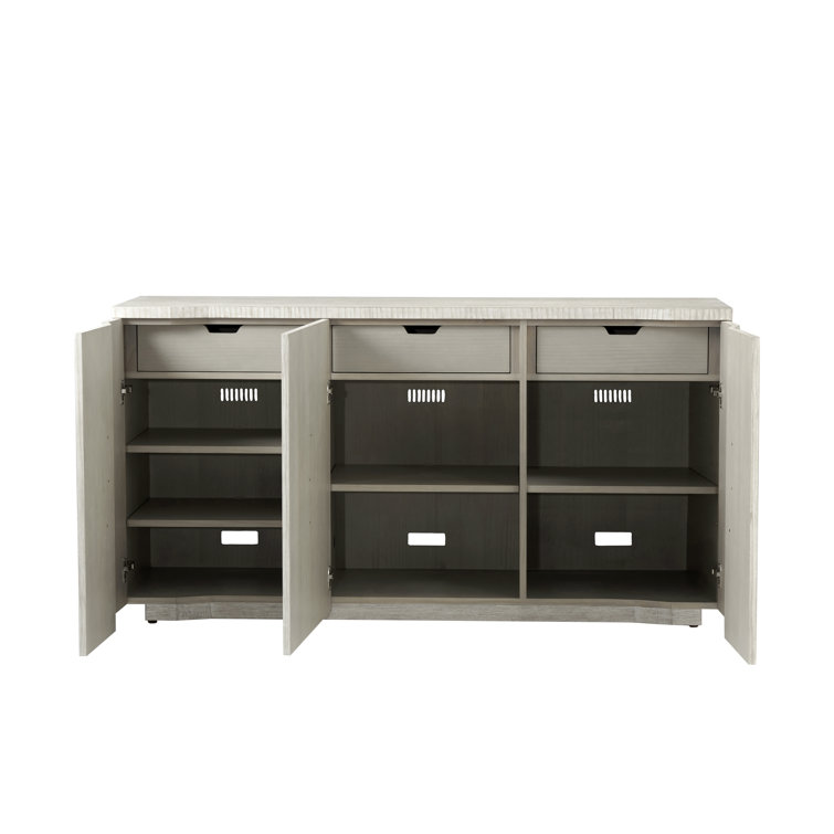Breeze 66'' Light Wood and Metal Sideboard with Storage