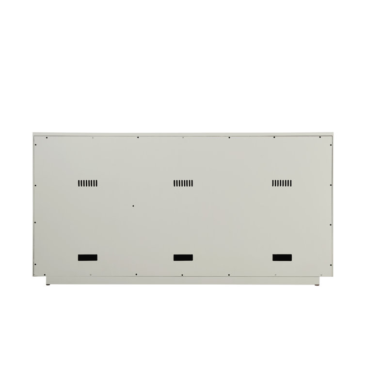 Breeze 66'' Light Wood and Metal Sideboard with Storage