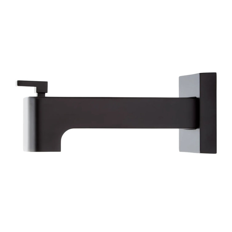 Matte Black Brass Wall Mounted Tub Spout with Diverter