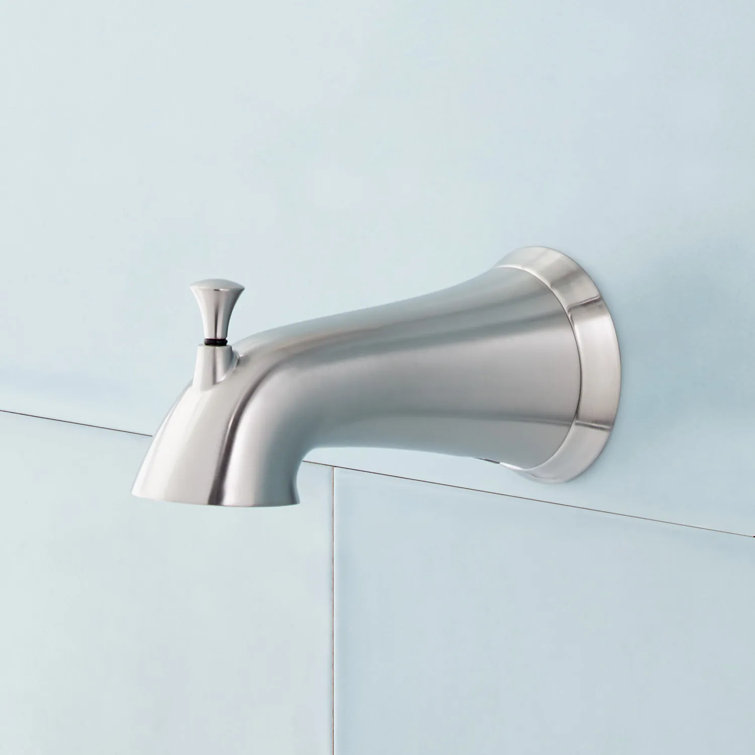 Brushed Nickel Wall-Mounted Tub Spout with Diverter