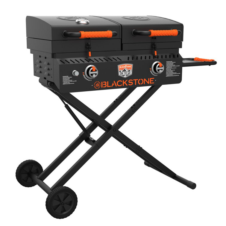 Black 49" Propane Outdoor Griddle with Stainless Steel Burners