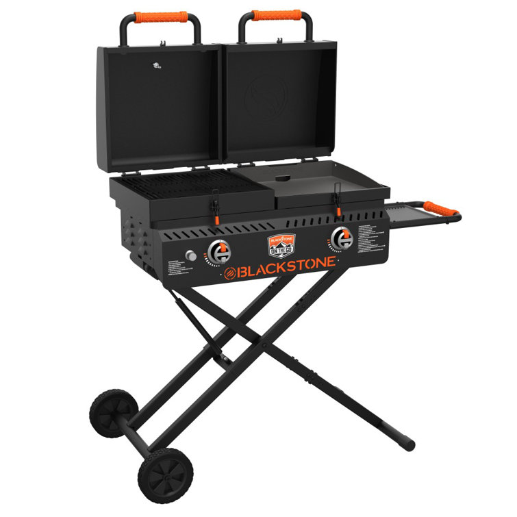 Black 49" Propane Outdoor Griddle with Stainless Steel Burners