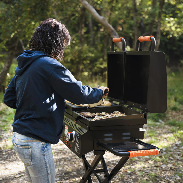 Black 49" Propane Outdoor Griddle with Stainless Steel Burners