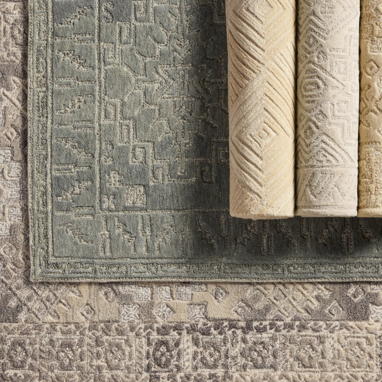 Handmade Beige Wool Tufted Oriental 10' x 14' Rug