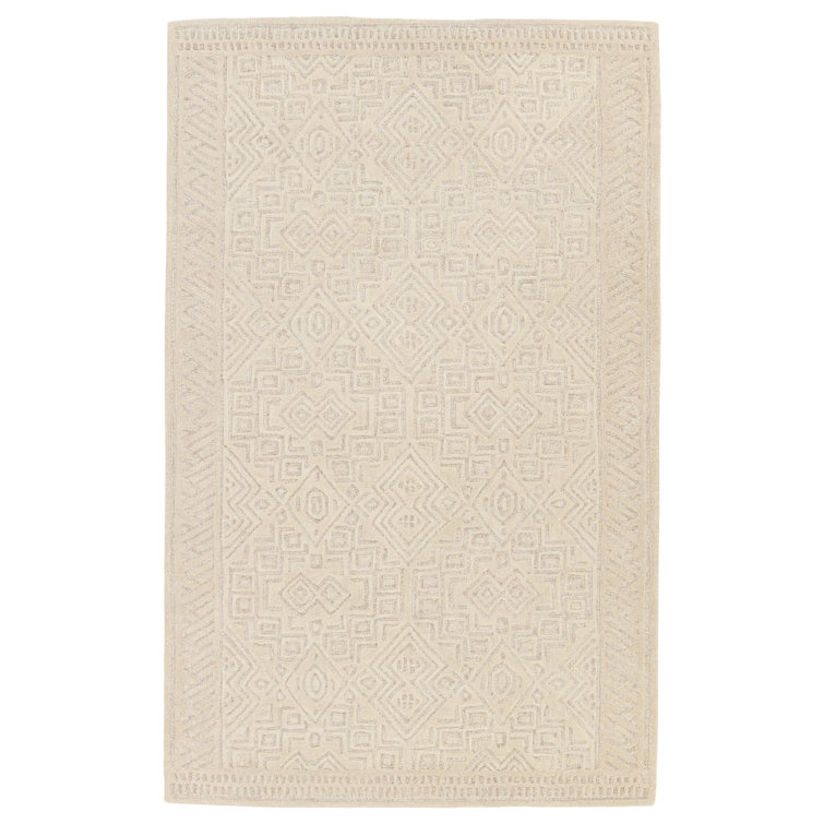 Handmade Beige Wool Tufted Oriental 10' x 14' Rug