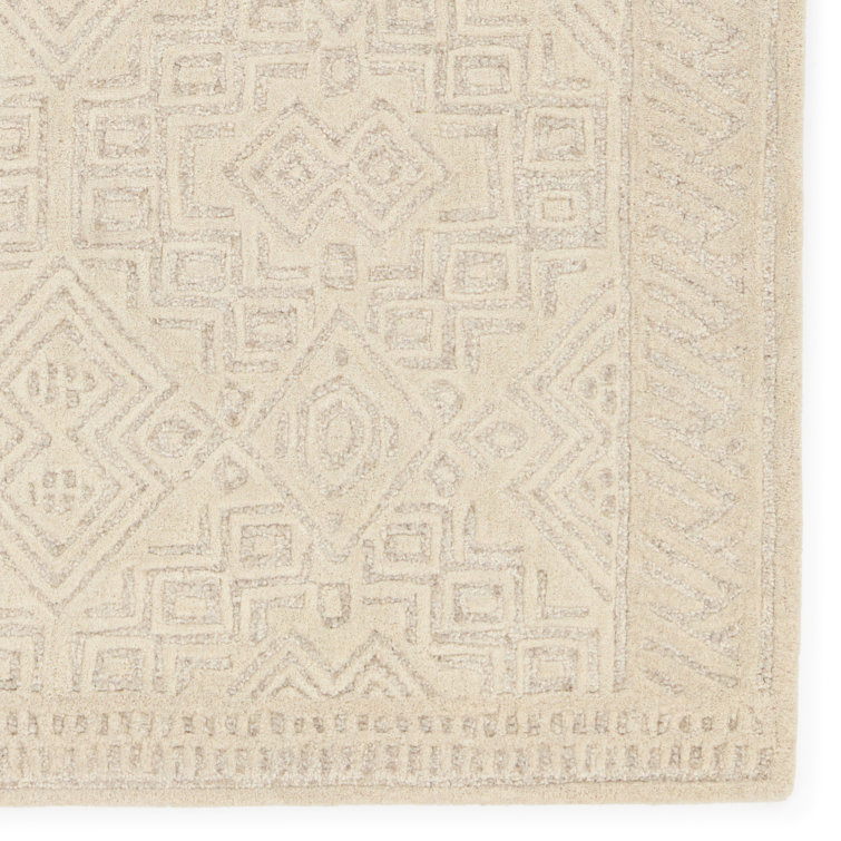 Handmade Beige Wool Tufted Oriental 10' x 14' Rug