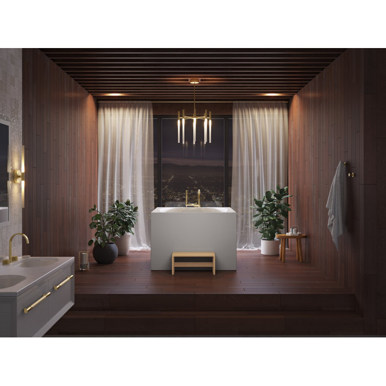 White Acrylic Square Freestanding Soaking Tub