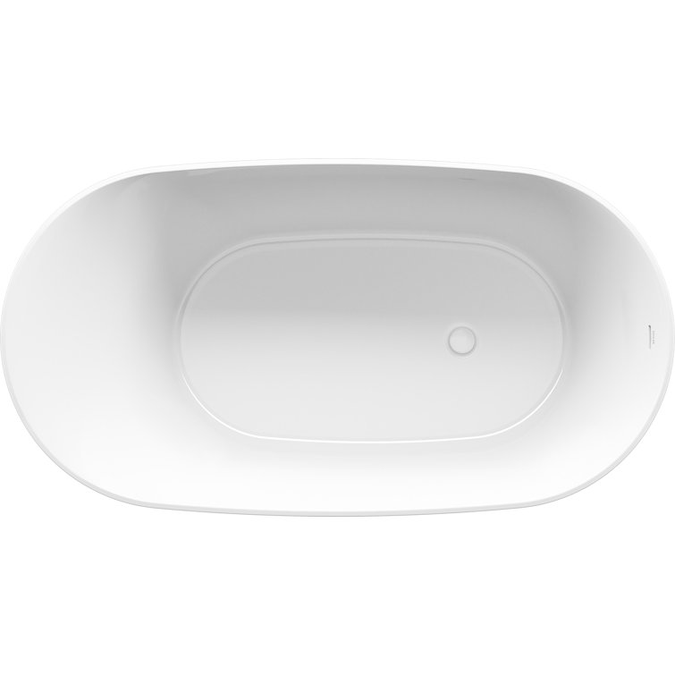 Brazn 66" White Acrylic Freestanding Soaking Tub