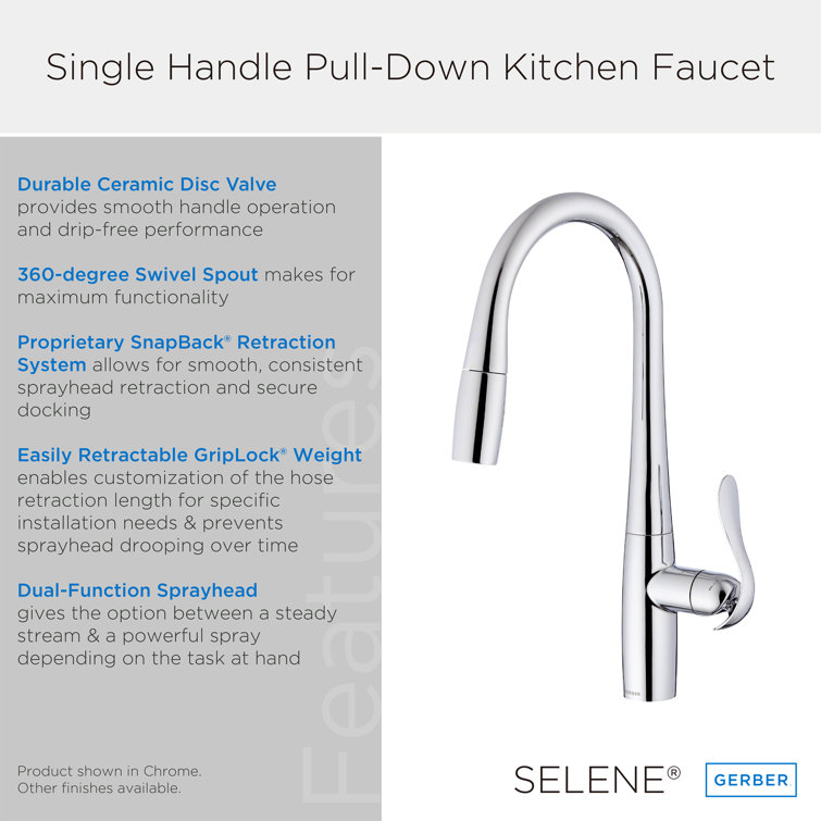 Stainless Steel Single Handle Pull-Down Kitchen Faucet