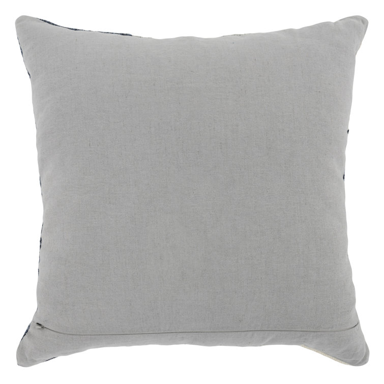 22" Blue and Gray Polyester Square Throw Pillow