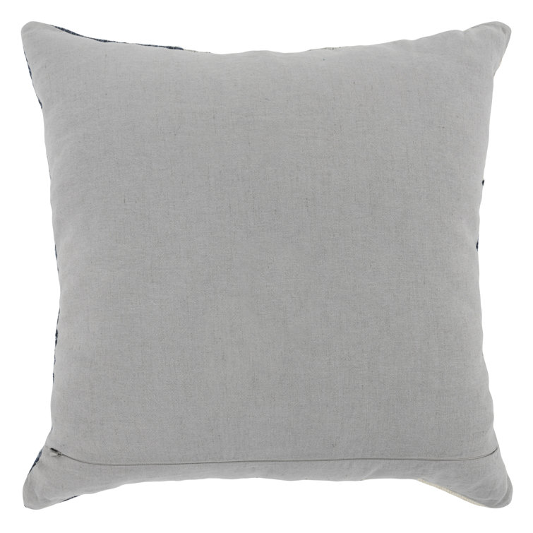 22" Blue and Gray Polyester Square Throw Pillow