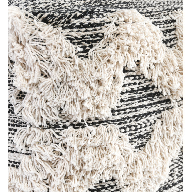 Kadin 18'' Black and White Cotton Pouf