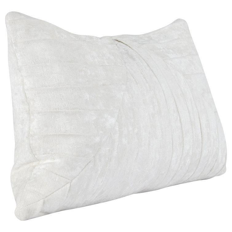 Ivory Geometric Velvet 14"x 26" Throw Pillow