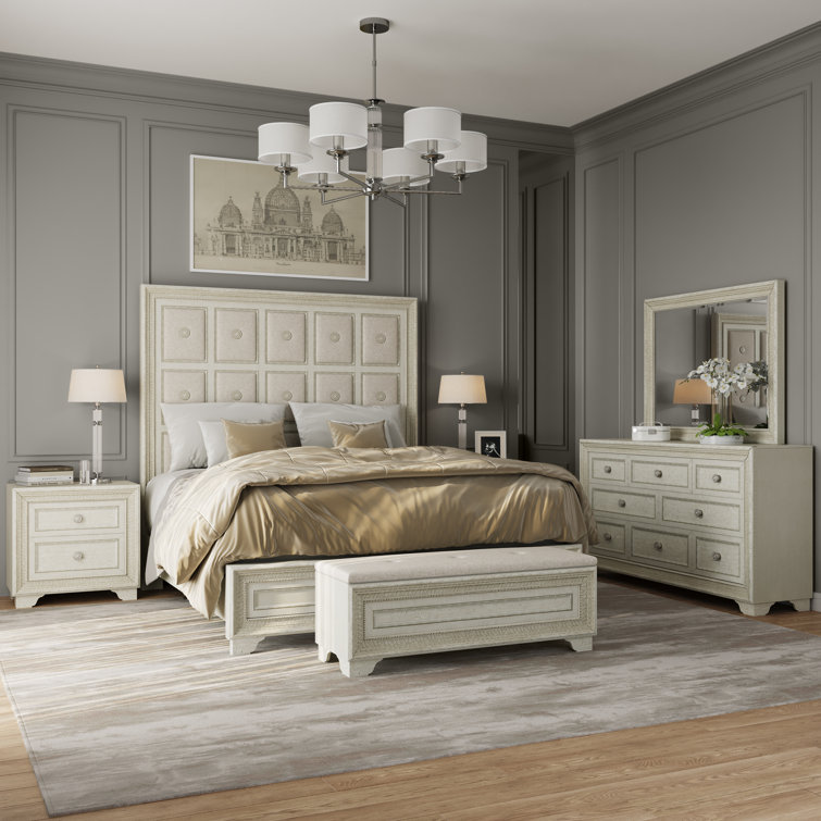 Elegant Cream 70'' Transitional Dresser with 8 Dovetail Drawers