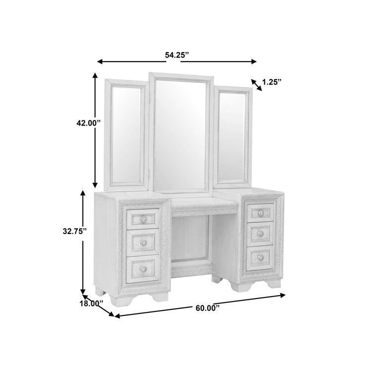 Camila Cream Transitional Vanity with Bench