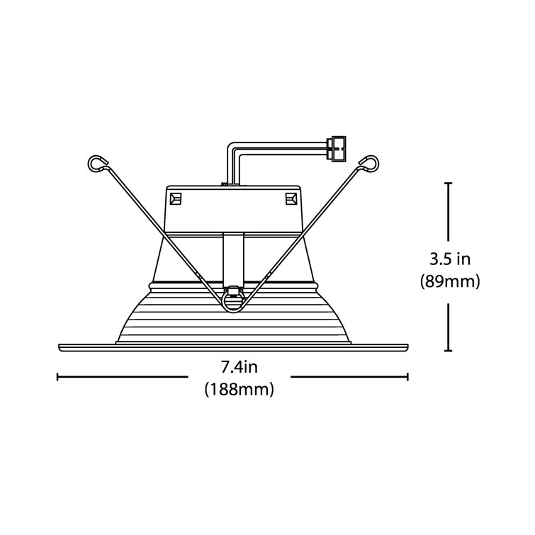 7.4'' White Baffle LED Recessed Lighting Kit