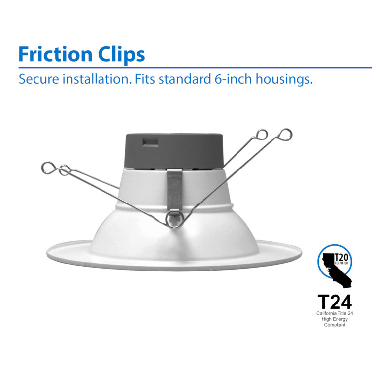 6-Inch White Dimmable LED Retrofit Recessed Lighting Kit, 12-Pack