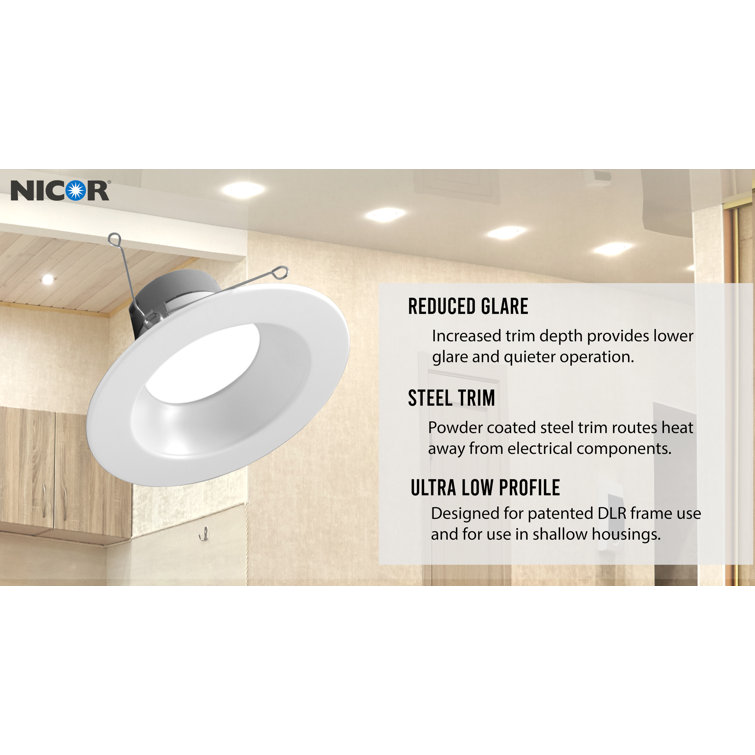 6-Inch White Dimmable LED Retrofit Recessed Lighting Kit, 12-Pack