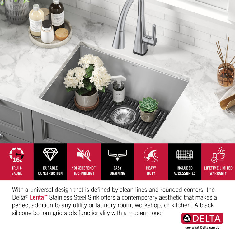 24-inch Stainless Steel Undermount Single Bowl Utility Sink