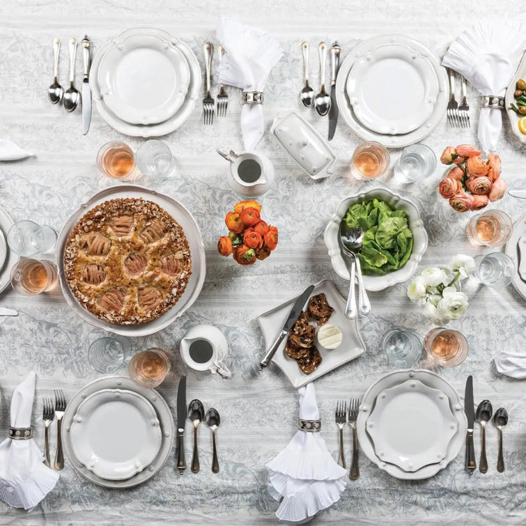 Whitewash Elegance 4-Piece Ceramic Dinnerware Set with Glossy Finish
