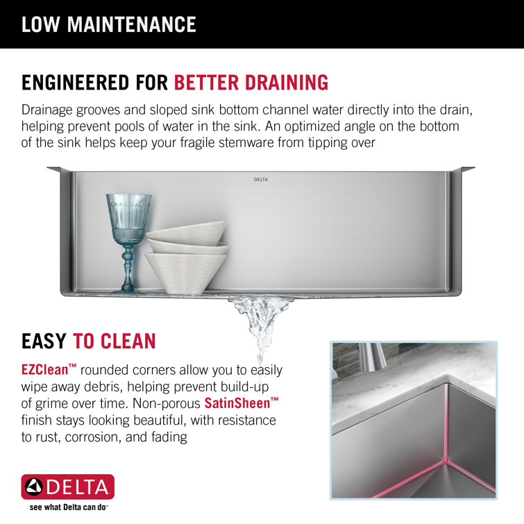 Delta 30" Stainless Steel Single Bowl Undermount Kitchen Sink