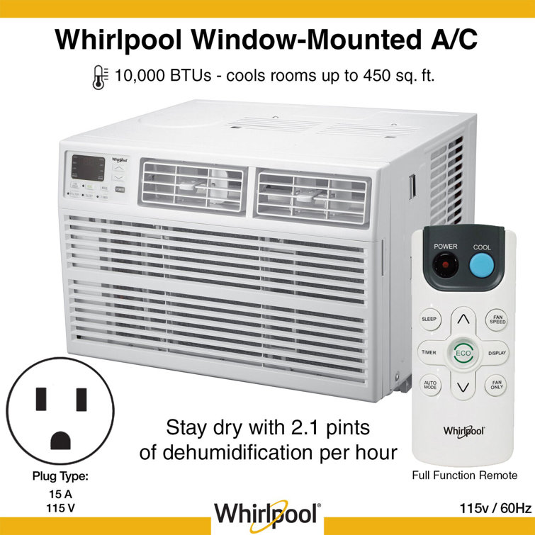 White 10,000 BTU Window-Mounted Air Conditioner with Remote