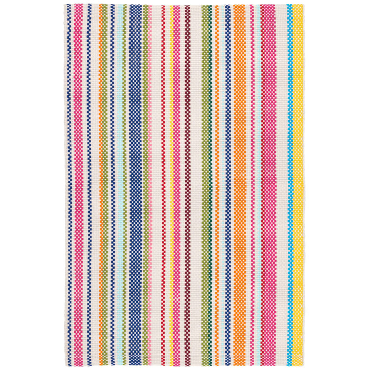Colorful Striped Handwoven Synthetic Reversible Rug 2' x 3'